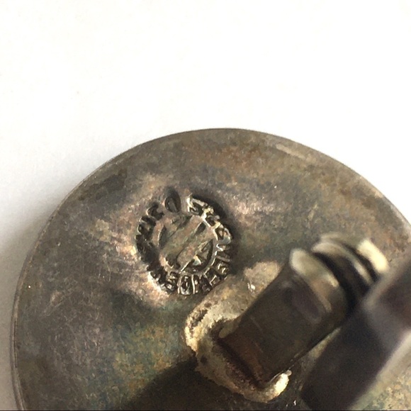 Vintage Sterling Silver Abalone Shell Cuff Links Mexican Made Western Mens - Picture 5 of 8